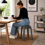 Kunststoff-Hocker Grau stapelbar leichter Sitzhocker Innen & Au�en