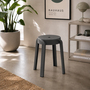 Kunststoff-Hocker Grau stapelbar leichter Sitzhocker Innen & Au�en