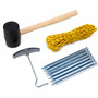 Camping-Set 9-Teile Zeltheringe + Seil + Gummihammer + Heringszieher
