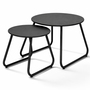 2-teiliges Beistelltisch-Set, schwarz, ineinander stellbar,  60/40 cm