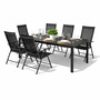 Gartengarnitur Sitzgarnitur 7-teilig 150x80cm Alu Anthrazit / Schwarz