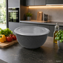 R�hrsch�ssel mit Deckel + Salatseiher Sieb Grau Kunststoff 3,7L