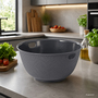 R�hrsch�ssel mit Deckel + Salatseiher Sieb Grau Kunststoff 3,7L
