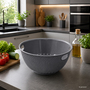 R�hrsch�ssel mit Deckel + Salatseiher Sieb Grau Kunststoff 3,7L