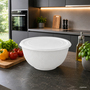 R�hrsch�ssel mit Deckel + Salatseiher Sieb Wei� Kunststoff 3,7L