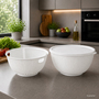 R�hrsch�ssel mit Deckel + Salatseiher Sieb Wei� Kunststoff 3,7L