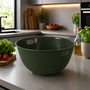 R�hrsch�ssel mit Deckel + Salatseiher Sieb Gr�n Kunststoff 3,7L