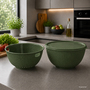 R�hrsch�ssel mit Deckel + Salatseiher Sieb Gr�n Kunststoff 3,7L