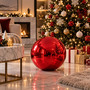 Jumbo Weihnachtskugel Christbaumkugel unzerbrechlich Kunststoff 30cm Rot 