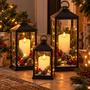 3er LED Kerzen Kerzenset Stumpenkerze Timer Wei� flackern H10/12/15cm
