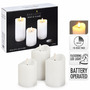 3er LED Kerzen Kerzenset Stumpenkerze Timer Wei� flackern H10/12/15cm