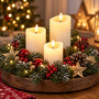 3er LED Kerzen Kerzenset Stumpenkerze Timer Wei� flackern H10/12/15cm