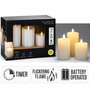 3er LED Kerzen Kerzenset Stumpenkerze Timer Wei� flackern H10/12/15cm