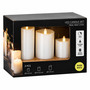 3er LED Kerzen Kerzenset Stumpenkerze Timer Wei� flackern H10/12/15cm