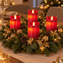 4x LED Stumpenkerze Adventskranz Kerze Echtwachs 7,5x15cm Rot Batterie