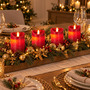 4x LED Stumpenkerze Adventskranz Kerze Echtwachs 7,5x15cm Rot Batterie