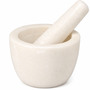 M�rser mit St��el Zerkleinerer Gew�rzm�rser wei� 12xH9cm Marmor