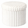 Pl�sch Hocker Aufbewahrungsbox Aufbewahrungshocker Sitzhocker 43cm Creme 