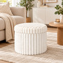 Pl�sch Hocker Aufbewahrungsbox Aufbewahrungshocker Sitzhocker 52cm Creme 