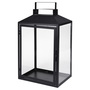 2er Gartenlaternen Laternen Metall Windlicht Schwarz H28/35cm