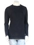 PIECE OF BLUE Damen luftiger Strickpulli schwarz stone washed - Nachfolger von Blue Willis 100% Baumwolle, leichter Strickpullover aus 100% Baumwolle, Gr.S, Gr.M, Gr.L, Gr.XL, Gr.XXL