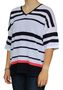 Saint James luftiger Damen Pulli gestrickt aus 100% Baumwolle in wei� blau und rot - maritimer Farbenmix