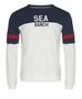 Sea Ranch Herren Sweatpulli maritim  d�nne Baumwolle Reiskornoptik