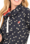 Brakeburn Damen  Elise Hoodie Navy mit Blumen Kapuze und K�ngurutaschen Gr.38, Gr.40, Gr.42, Gr.44, Gr.46, Gr.48