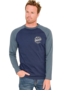 Brakeburn Herren Raglan Shirt Langarm mit R�cken Print , zweifarbig blau Gr.M,Gr.L, Gr.XL, Gr. XXL, Gr. XXXL