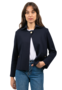 Saint James Damen Strickjacke 0952 La Clusaz dunkelblau elegant mit goldenen Kn�pfen offen getragen