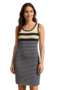 Sea Ranch luftiges maritimes Damen Kleid knielang mit maritimen Streifen blau wei gelb
