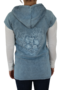 PIECE OF BLUE Hoodie Strickweste 100% Baumwolle