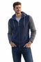 Piece of Blue Herren Strickjacke indigo 93% Baumwolle, 7% Wolle