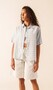 Saint James Damen Bluse wei� blau Baumwolle