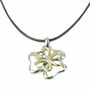Skagen Damen Kette Collier Leder Blume Edelstahl gold silber JNG0019 