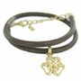 Skagen Damen Armband Leder zweireihig gold Blume JBG0019 