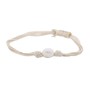Misaki Damen Armband wei� Textil Perle QCUBWAVE