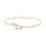 Misaki Damen Armband wei� Textil Perle QCUBWAVE