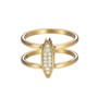 Esprit Damen Ring Edelstahl Gold Zirkonia Exclusive ESRG12856B 