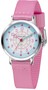 JACQUES FAREL Kinder-Armbanduhr Analog Quarz M�dchen Textilband KOP 04 rosa