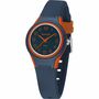 SINAR Jugenduhr Kinder Armbanduhr Analog Quarz Silikonband XB-47-12 blau orange