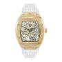 Philipp Plein Herren Uhr Automatik $KELETON gold Kristalle PWBAA0421 Silikon 