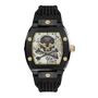 Philipp Plein Herren Uhr Automatik $KELETON schwarz Kristalle PWBAA0521 Silikon 