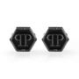 Philipp Plein Herren Manschettenknpfe Edelstahl IP Gun HEXAGON PJ9AA07CU