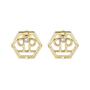 Philipp Plein Damen Ohrringe Ohrstecker Edelstahl IP Gold HEXAGON PJ2AA06EU