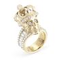 Philipp Plein Damen Ring Edelstahl IP Gold SKULL CROWN Totenkopf Krone PJ4AA01R
