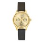 s.Oliver Damen Uhr Armbanduhr Edelstahl IP Gold Leder 2034606