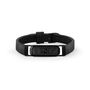 Philipp Plein Herren Armband Leder Edelstahl IP Black GOTHIC TAG PJTEA07BU