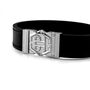 Philipp Plein Herren Armband Leder silber HEXAGON TACTICAL BUCKLE PJVEA01BS