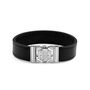 Philipp Plein Herren Armband Leder silber HEXAGON TACTICAL BUCKLE PJVEA01BS